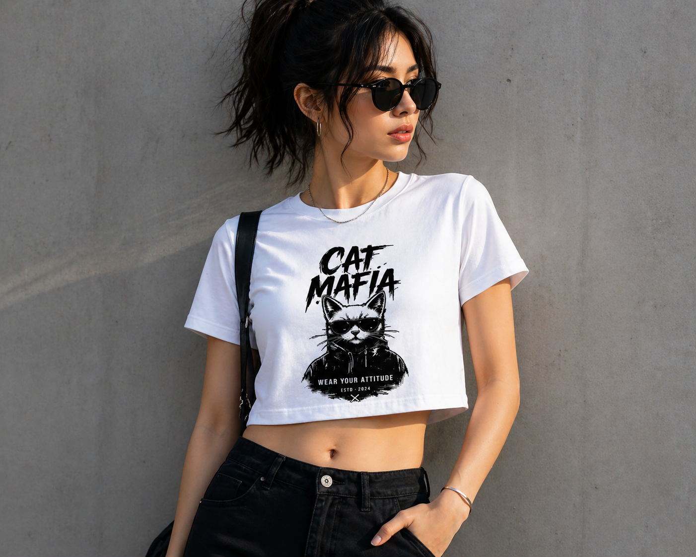 Cat Mafia Women’s Crop Tee – Wear Your Attitude