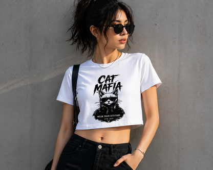 Cat Mafia Women’s Crop Tee – Wear Your Attitude